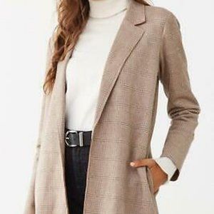 Plaid Trench Coat Brown